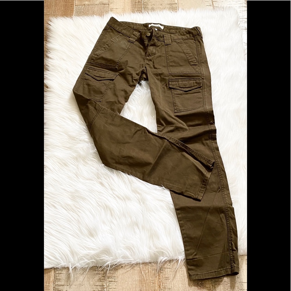 LOFT army olive green cargo pants 4